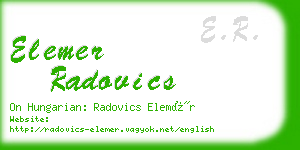 elemer radovics business card